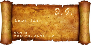 Daczi Ida névjegykártya